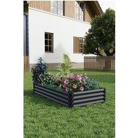 Living and Home Large Metal Raised Garden Bed Multiple sizes Black/Grey Planter Box for Outdoor, Patio, Greenhouse - 2.5x5ft/3x6ft/4x8ft