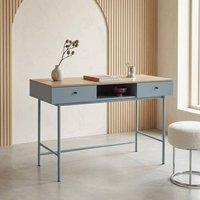 sweeek Wood decor & iron desk with 2 drawers & 1 compartment in Blue