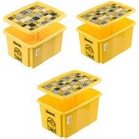 Keeeper Minions Turning Stacking Box 24L, 30L & 45L Set - Yellow
