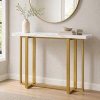 STILVORA White Console Table with Marble-Effect Top