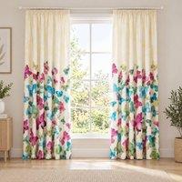 Smart Living Fashion Butterfly Curtains Pair with Tie Backs -Colourful Print | Size: 167 cm width x 183 cm drop