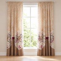 Smart Living Oooh La La Curtains Pair with Tie Backs - Eiffel Tower Print in Natural | Size: 167 cm width x 183 cm drop