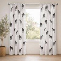 Smart Living Tribal Zebra Curtains Pair with Tie Backs - Safari Animal Print | Size: 167 cm width x 183 cm drop