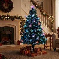 Shatchi 6Ft/180cm Butterflies Fibre Optic Christmas Tree LED Pre-Lit in Green | Size: 6ft
