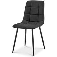 Bravich LTD Zurich Faux Leather Embossed Dining Chair Padded Kitchen Chair in Black | Size: 2 Pack