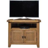 Elm Home And Garden Rustic Oak Corner Tv Media Unit Soild Tough And Grove Fully Assembled in Light Oak