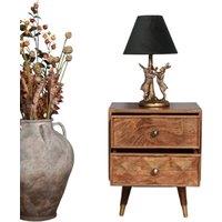 Elm Home And Garden Solid Mango Wood 2 Drawer Console Hall Table in Natural