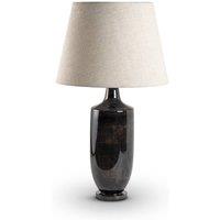 Elm Home And Garden Living Room Bedroom Bedside Table Lamp Large Black Brown Wash Enamel