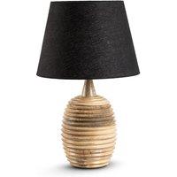 Elm Home And Garden Living Room Bedroom Bedside Table Lamp Large Natural Wooden Fabric