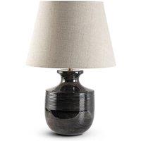 Elm Home And Garden Living Room Bedroom Bedside Table Lamp Large Black Brown Wash Enamel
