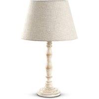 Elm Home And Garden Living Room Bedroom Bedside Table Lamp Large Cream White Wash Wooden
