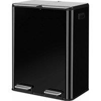 HOMCOM 2x30L Kitchen Bin, Stainless Steel Recycling Bin, High Gloss Black