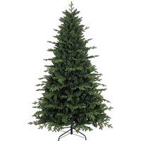 HOMCOM 7 Ft Artificial Christmas Tree with Metal Base, Hinged Branches in Green | Size: 210 cm