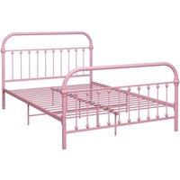 Berkfield Home Bed Frame Pink Metal 120x200 cm | Size: Small Double