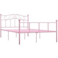 Berkfield Home Bed Frame Pink Metal 120x200 cm | Size: Small Double