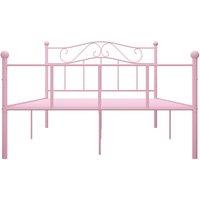 Berkfield Home Elegant Bed Frame Pink Metal 120x200 cm | Size: Small Double