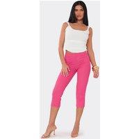 EGO Women's Capri Mesh Mid Rise Capri Trousers in Bright Pink | Size: 8