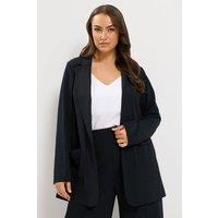 Yours Women's Open Edge Blazer in Black | Size: 18