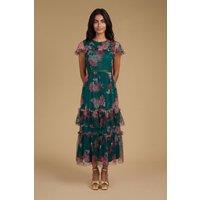 Oasis Women's Petite Printed Tulle Maxi Dress | Size: 12