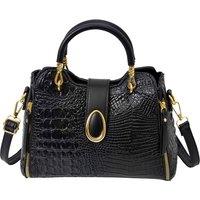 MODISHION Women's Fashion PU Leather Handbag with Adjustable Strap in Black