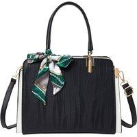 MODISHION Women's PU Leather Handbag Shoulder Bag with Adjustable Strap in Black