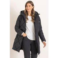 Klass. Women's Diamond Hooded Quilted Coat in Black | Size: Small