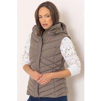 Klass. Women's Hooded Quilted Gilet in Brown | Size: Large