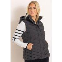 Klass. Women's Hooded Quilted Gilet in Black | Size: Large