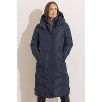 Klass. Women's Hooded Longline Puffer Coat in Midnight | Size: 2XL