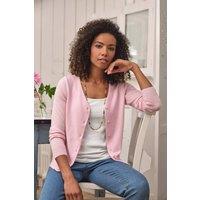 WoolOvers Women's Cashmere & Merino Classic V Neck Cardigan in Rose | Size: Large