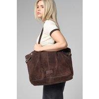 Barneys Originals Women's Large Suede Work Bag in Brown