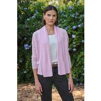 Pure Collection Women's Cashmere Short Edge To Edge Cardigan in Pale Lilac | Size: 8