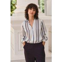 Pure Collection Women's Open Neck Silk Dress Shirt | Size: 10