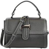 House of Leather Women's Womens Leather Handbag Top Handle Crossbody Bag Polly in Black