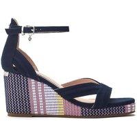 Moda In Pelle Women's 'May' Suede Heeled Sandals in Navy | Size: 8