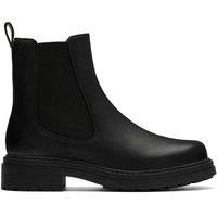 Clarks Women's Orinoco 3 Top Black Leather Ankle Boots, Chelsea Boots | Size: 4-Wide Fit
