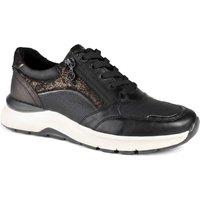 Pavers Women's Relife Flexible Zip & Lace Trainers in Black | Size: 4