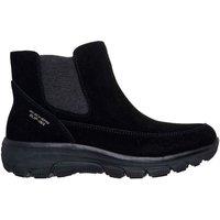 Skechers Women's Easy Going Black Suede Chelsea Slip-In Boots with Air-Cooled Memory Foam | Size: 6