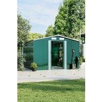 Garden Sanctuary Large Metal Garden Storage Shed Outdoor Tool Shed in Green