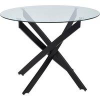 Garden Sanctuary Round Dining Table with Metal Black Legs