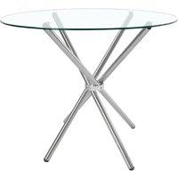 Garden Sanctuary Tempered Glass Crossover Round Dining Table in Clear