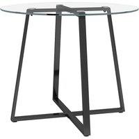 Garden Sanctuary Modern Round Dining Table with Tempered Glass Top in Clear
