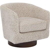 Garden Sanctuary 360 Swivel Upholstered Barrel Accent Chair Armchair in Light Brown