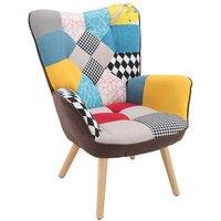 Garden Sanctuary Tufted Button Linen Armchair with Wooden Legs