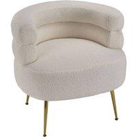 Garden Sanctuary Curved Upholstered Single Sofa Accent Chair in Cream
