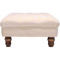 Garden Sanctuary Upholstered Footstool with Wooden legs in Beige