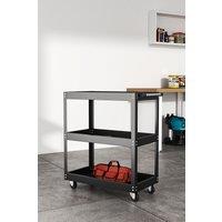 Living and Home 3-Tier Rolling Tool Cart Storage Organizer Trolley Multifunctional Kitchen Food Storage Rack in Black