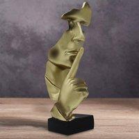 Huhote Thinker Statue Resin Abstract Art Sculpture Ponder Statue for Home in Gold