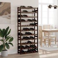 Berkfield Home Wine Rack for 77 Bottles Black Solid Wood Pine