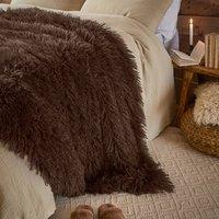 Furn Rowan Faux Fur Throw in Chocolate | Size: 130 cm x 180 cm